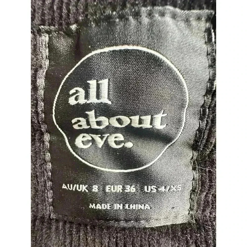 All About Eve Black Overall Corduroy Dress Size 4/XS - Picture 5 of 6